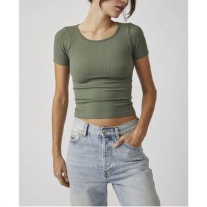 INTIMATELY FREE PEOPLE - Womens Ribbed Tee Pullover Top - NWT